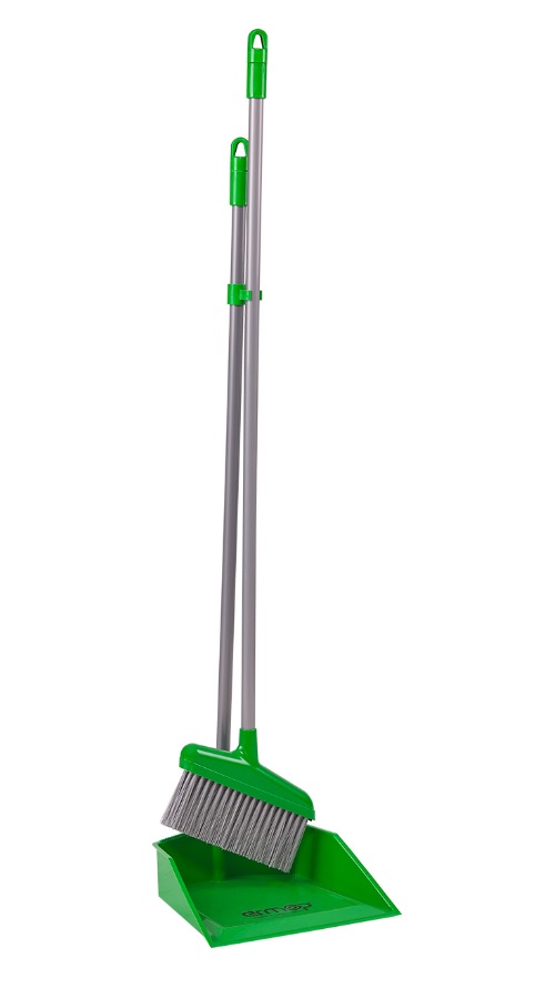 Комплект для прибирання (віник та совок) ERMOP 90 см зелений